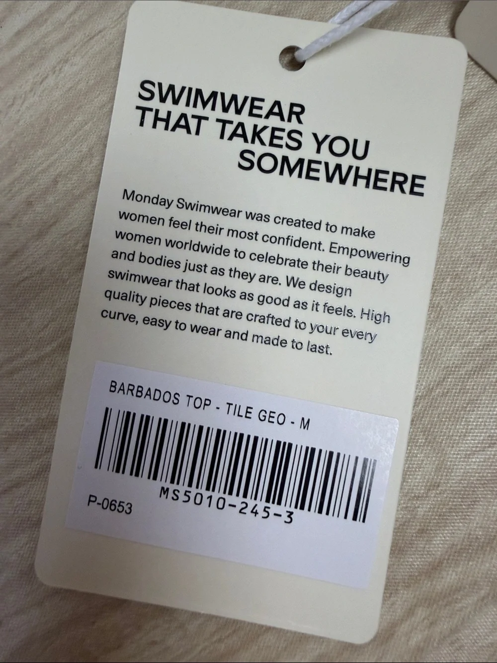 MONDAY SWIMWEAR BARBADOS TOP TILE GEO - M